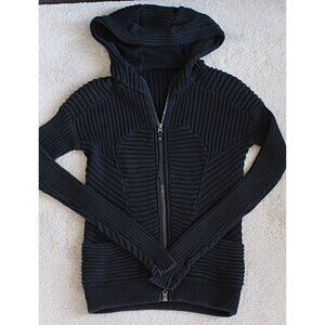 Lululemon - sz 8 - Embrace Hoodie *Knit in Black, Scuba Style Rib Knit